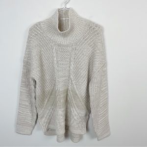 Duffy NYC Cable Knit Merino Wool Chunky Turtleneck Sweater Size Medium
